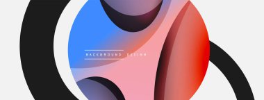 Yaratıcı geometrik duvar kağıdı. Asgari soyut arkaplan. Duvar kağıdı arkaplanı veya iniş sayfası için daire ve dalga kompozisyon vektör çizimi