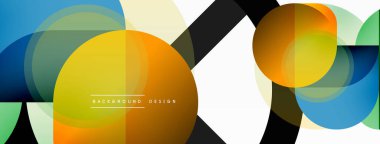 Yaratıcı geometrik duvar kağıdı. Asgari çember üçgen ve kare çizgi soyut arkaplan. Duvar kağıdı afişi veya iniş sayfası için vektör illüstrasyonu