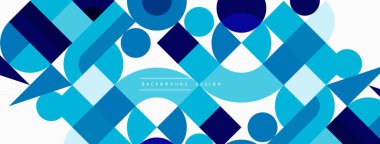 Minimum geometrik soyut arkaplan. Çember kare ve üçgen tasarım. Duvar kağıdı, afiş, arkaplan veya iniş için moda tekno iş şablonu