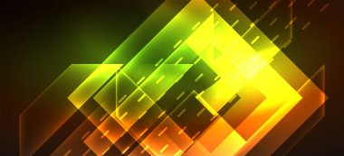 Arka plan duvar kağıtları, parlak çizgiler ve geometrik şekiller. Yapay Zeka teknolojisi, engelleme zinciri, iletişim, 5G, bilim, iş ve teknoloji konsepti için koyu duvar kağıdı