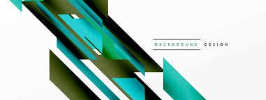 Minimum geometrik soyut arkaplan. Dinamik 3D çizgi kompozisyonu. Duvar kağıdı, afiş, arkaplan veya iniş için moda tekno iş şablonu