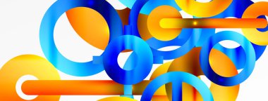 Minimum geometrik soyut arkaplan. Çember, çizgi ve yuvarlak şekiller tasarımı. Duvar kağıdı, afiş, arkaplan veya iniş için moda tekno iş şablonu