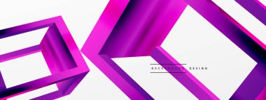 3 boyutlu küp vektör geometrik arkaplanı şekillendirir. Duvar kağıdı, afiş, arkaplan veya iniş için moda tekno iş şablonu