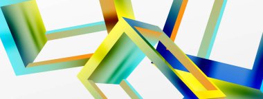 3 boyutlu küp vektör geometrik arkaplanı şekillendirir. Duvar kağıdı, afiş, arkaplan veya iniş için moda tekno iş şablonu