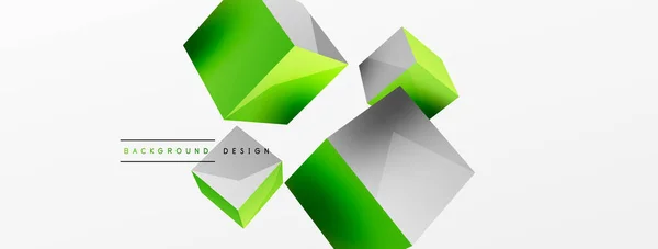 Vector Abstract Background Flying Cubes Composition Trendy Techno Business Template — 스톡 벡터