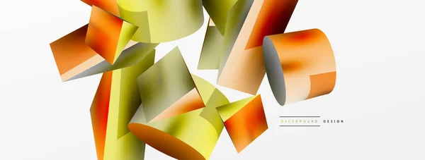 Vector Abstract Background Shapes Triangle Cylinder Trendy Techno Business Template — Stockvector