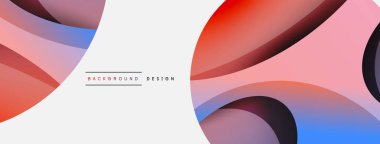 Yaratıcı geometrik duvar kağıdı. Asgari soyut arkaplan. Duvar kağıdı arkaplanı veya iniş sayfası için daire ve dalga kompozisyon vektör çizimi