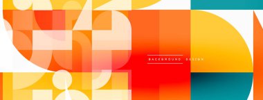 Minimum geometrik soyut arkaplan. Çember kare ve üçgen tasarım. Duvar kağıdı, afiş, arkaplan veya iniş için moda tekno iş şablonu