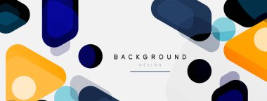 Soyut yuvarlak geometrik şekiller ve daireler. Duvar kağıdı, afiş, arkaplan veya iniş için moda tekno iş şablonu