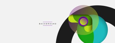 Yaratıcı geometrik duvar kağıdı. Asgari soyut arkaplan. Duvar kağıdı arkaplanı veya iniş sayfası için daire bileşimi vektör çizimi