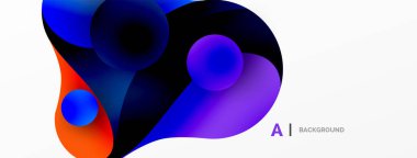 Akan geometrik şekiller, minimalist soyut arkaplanı oluşturur. Yuvarlak şekiller ve daireler. Yapay zeka teknolojisi, engelleme zinciri, iletişim için duvar kağıdı, 5G, bilim, iş