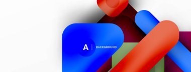 Minimum geometrik soyut arkaplan. Renkli geometrik bloklar. Çizgiler, kareler ve üçgenler duvar kağıdı bileşimi