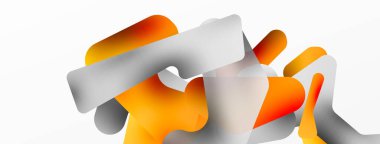 Renkli parlak soyut şekiller kompozisyonu. Duvar kağıdı, afiş, arkaplan, kart, kitap illüstrasyonu, iniş sayfası için dijital ağ geleceksel şablonu