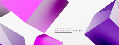 3d vektör soyut arkaplan. Uçan küp kompozisyonu. Duvar kağıdı, afiş, arkaplan veya iniş için moda tekno iş şablonu