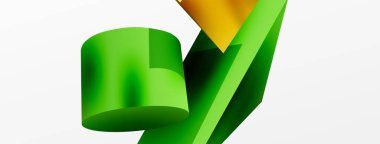 Vektör 3d soyut arkaplan. Şekiller 3 boyutlu üçgen ve silindir. Duvar kağıdı, afiş, arkaplan veya iniş için moda tekno iş şablonu