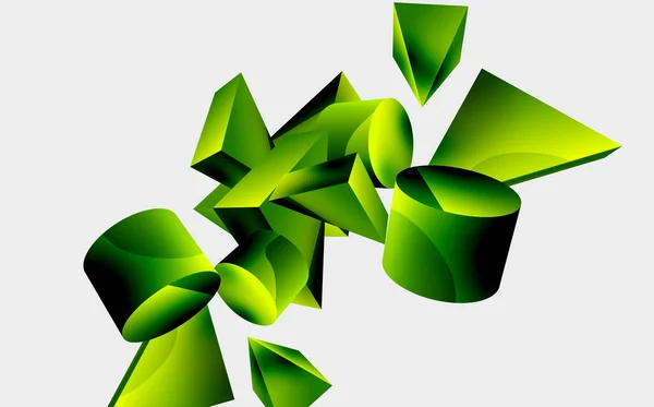 Vector Minimalista Fondo Abstracto Geométrico Triángulo Cilindro Composición Forma Básica — Archivo Imágenes Vectoriales