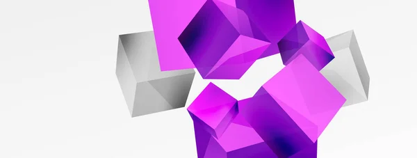 Vector Abstract Background Flying Cubes Composition Trendy Techno Business Template — Wektor stockowy