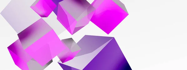 Vector Abstract Background Flying Cubes Composition Trendy Techno Business Template — Stockvektor