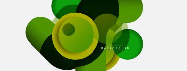 Çember ve yuvarlak şekiller soyut arkaplan. Duvar kağıdı afişi veya iniş sayfası için vektör illüstrasyonu