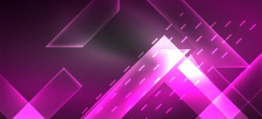 Arka plan duvar kağıtları, parlak çizgiler ve geometrik şekiller. Yapay Zeka teknolojisi, engelleme zinciri, iletişim, 5G, bilim, iş ve teknoloji konsepti için koyu duvar kağıdı