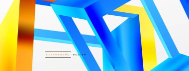 3 boyutlu küp vektör geometrik arkaplanı şekillendirir. Duvar kağıdı, afiş, arkaplan veya iniş için moda tekno iş şablonu