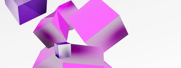 Vector Abstract Background Flying Cubes Composition Trendy Techno Business Template — Vettoriale Stock