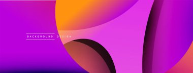 Yaratıcı geometrik duvar kağıdı. Asgari soyut arkaplan. Duvar kağıdı arkaplanı veya iniş sayfası için daire ve dalga kompozisyon vektör çizimi