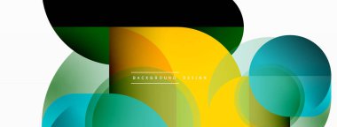 Yuvarlak üçgen çizgileri ve daireleri şekillendirir. Duvar kağıdı afişi arkaplanı veya iniş sayfası için Geometrik vektör çizimi