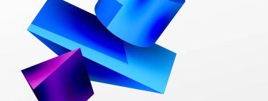 Vektör 3d soyut arkaplan. Şekiller 3 boyutlu üçgen ve silindir. Duvar kağıdı, afiş, arkaplan veya iniş için moda tekno iş şablonu