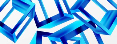 3 boyutlu küp vektör geometrik arkaplanı şekillendirir. Duvar kağıdı, afiş, arkaplan veya iniş için moda tekno iş şablonu