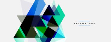 Mozaik üçgenler geometrik arkaplan. Tekno veya iş konsepti, duvar kağıdı, afiş, arkaplan, iniş sayfası deseni