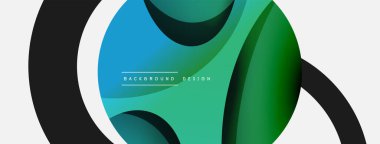 Yaratıcı geometrik duvar kağıdı. Asgari soyut arkaplan. Duvar kağıdı arkaplanı veya iniş sayfası için daire ve dalga kompozisyon vektör çizimi