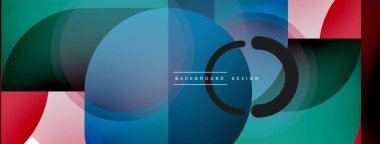 Yuvarlak üçgen çizgileri ve daireleri şekillendirir. Duvar kağıdı afişi arkaplanı veya iniş sayfası için Geometrik vektör çizimi