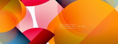 Yuvarlak üçgen çizgileri ve daireleri şekillendirir. Duvar kağıdı afişi arkaplanı veya iniş sayfası için Geometrik vektör çizimi