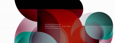 Yuvarlak üçgen çizgileri ve daireleri şekillendirir. Duvar kağıdı afişi arkaplanı veya iniş sayfası için Geometrik vektör çizimi