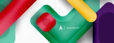 Minimum geometrik soyut arkaplan. Renkli geometrik bloklar. Çizgiler, kareler ve üçgenler duvar kağıdı bileşimi