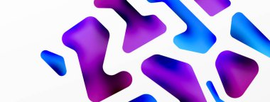 Renkli parlak soyut şekiller kompozisyonu. Duvar kağıdı, afiş, arkaplan, kart, kitap illüstrasyonu, iniş sayfası için dijital ağ geleceksel şablonu