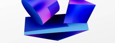 Vektör 3d soyut arkaplan. Şekiller 3 boyutlu üçgen ve silindir. Duvar kağıdı, afiş, arkaplan veya iniş için moda tekno iş şablonu