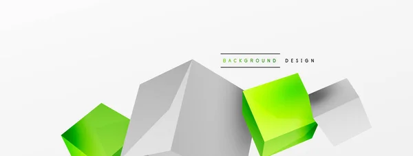 Vector Abstract Background Flying Cubes Composition Trendy Techno Business Template — 图库矢量图片