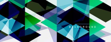 Renkli üçgen bileşimi, geometrik soyut arkaplan. Tekno veya iş konsepti, duvar kağıdı, afiş, arkaplan, iniş sayfası deseni