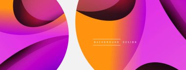 Yaratıcı geometrik duvar kağıdı. Asgari soyut arkaplan. Duvar kağıdı arkaplanı veya iniş sayfası için daire ve dalga kompozisyon vektör çizimi