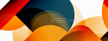 Yuvarlak üçgen çizgileri ve daireleri şekillendirir. Duvar kağıdı afişi arkaplanı veya iniş sayfası için Geometrik vektör çizimi