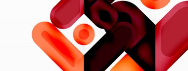 Kare ve daire en az soyut arkaplan. Duvar kağıdı afişi için vektör illüstrasyonu