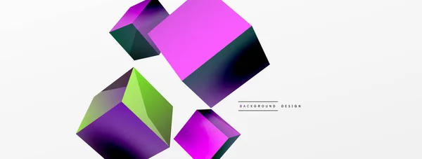 Vector Abstract Background Flying Cubes Composition Trendy Techno Business Template — Stockvector