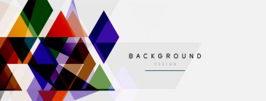 Renkli üçgen bileşimi, geometrik soyut arkaplan. Tekno veya iş konsepti, duvar kağıdı, afiş, arkaplan, iniş sayfası deseni