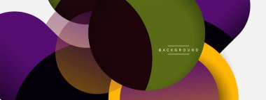 Vektör yuvarlak şekilli daireler minimum geometrik arkaplan. Duvar kağıdı afişi veya iniş sayfası için vektör illüstrasyonu