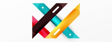 Arka plan dinamik çizgileri geometrik duvar kağıdı. Duvar kağıdı afişi ya da iniş sayfası için çizgili kompozisyon vektör illüstrasyonu