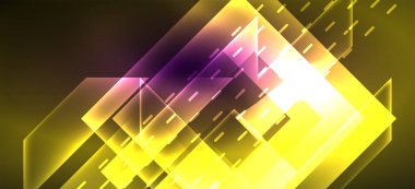 Arka plan duvar kağıtları, parlak çizgiler ve geometrik şekiller. Yapay Zeka teknolojisi, engelleme zinciri, iletişim, 5G, bilim, iş ve teknoloji konsepti için koyu duvar kağıdı