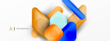 Minimum geometrik soyut arkaplan. Renkli geometrik bloklar. Çizgiler, kareler ve üçgenler duvar kağıdı bileşimi