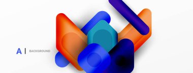 Minimum geometrik soyut arkaplan. Renkli geometrik bloklar. Çizgiler, kareler ve üçgenler duvar kağıdı bileşimi